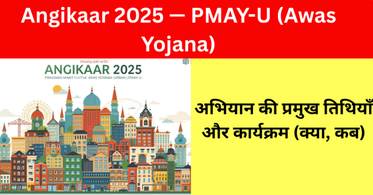 Angikaar 2025 — PMAY-U (Awas Yojana) का आउटरीच अभियान: उद्देश्य, अवधि और आपकी चेकलिस्ट (Angikaar)