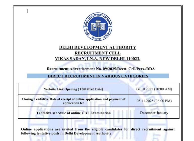 DDA Recruitment 2025: 1732 पदों के लिए कैसे तैयार हों — आवेदन, तारीखें और रणनीति