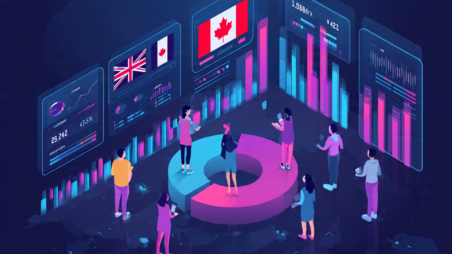 IRA investment trends in Canada, Australia and Singapore with stock and crypto charts