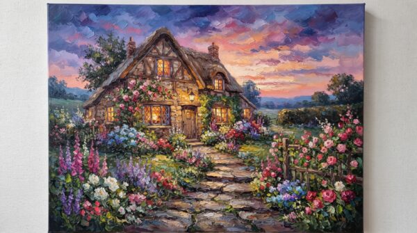 Cottagecore Impasto Painting TV Wall Art – AI Prompt Pack | Commercial Use