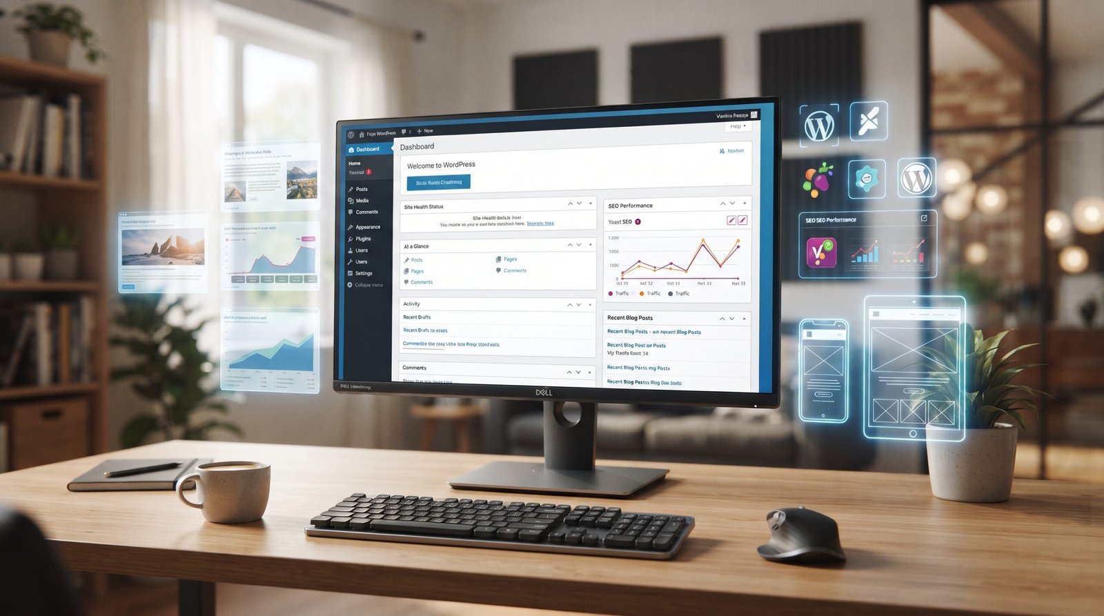 WordPress CMS dashboard for beginners